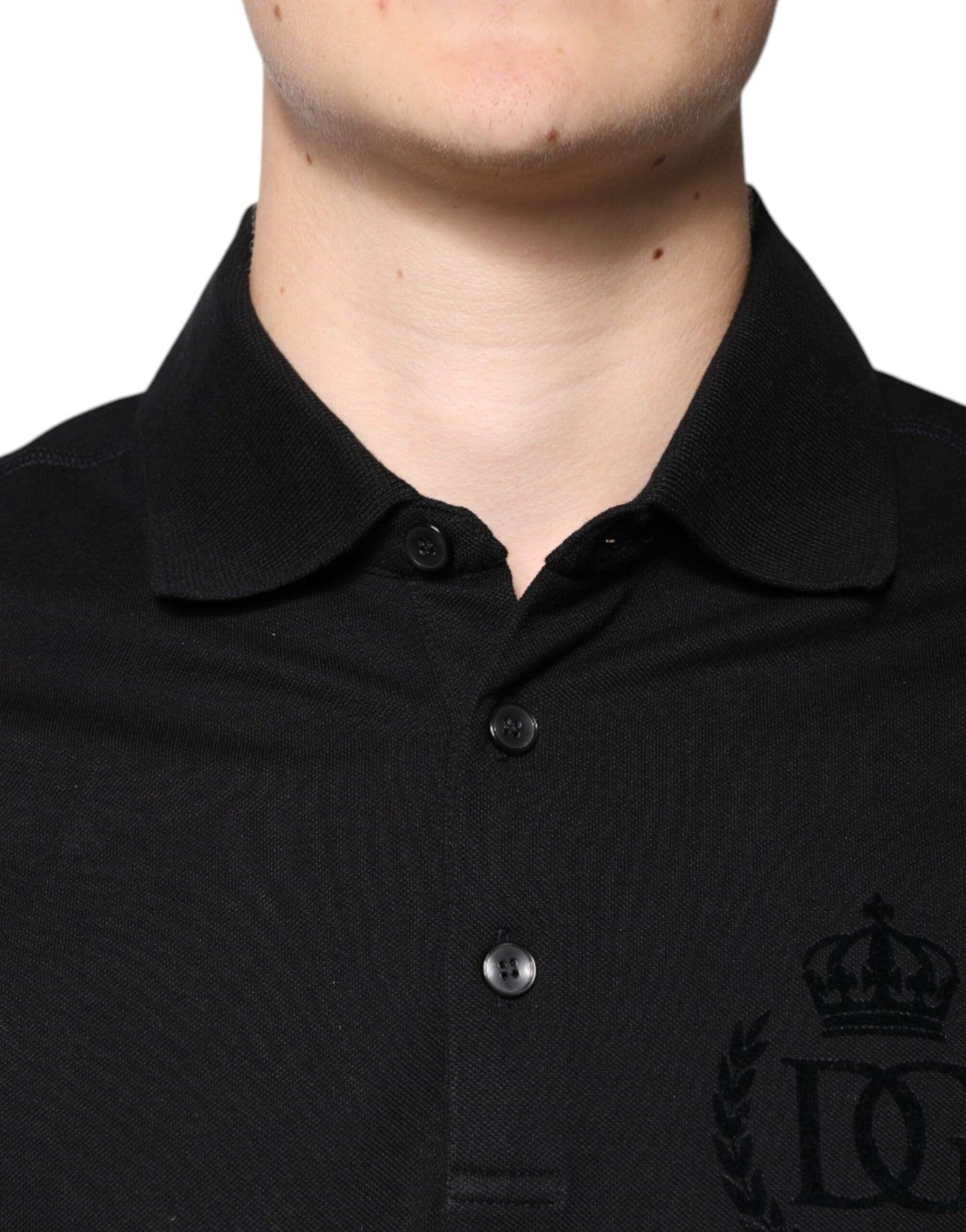 Black DG Collared Short Sleeves Polo T-shirt