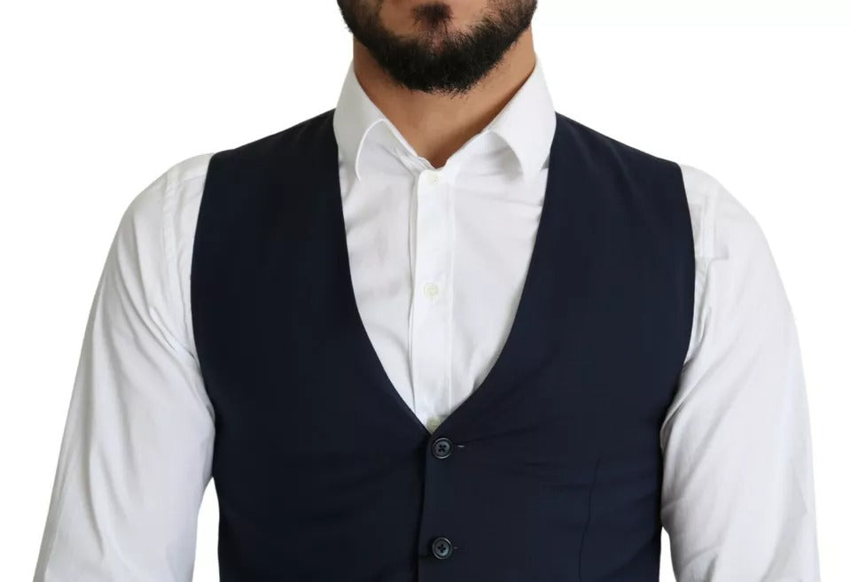 Navy Blue Men Formal Dress Waistcoat Vest