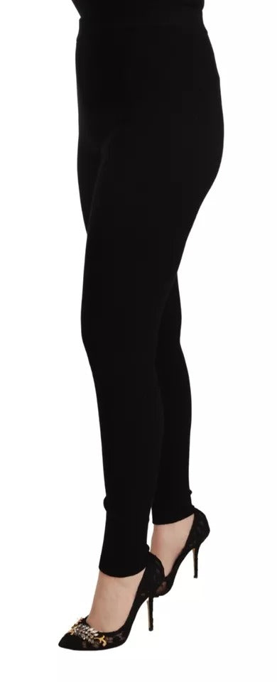 Black High Waist Stretch Tights Pants