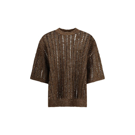 Sweater in perforated knit