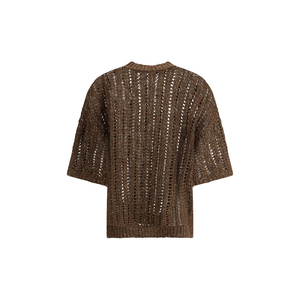 Sweater in perforated knit