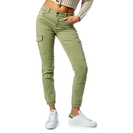 Green Cotton Jeans & Pant