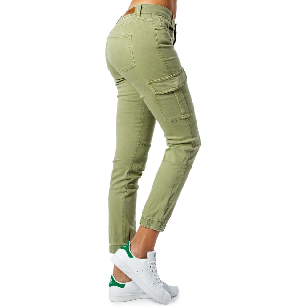 Green Cotton Jeans & Pant