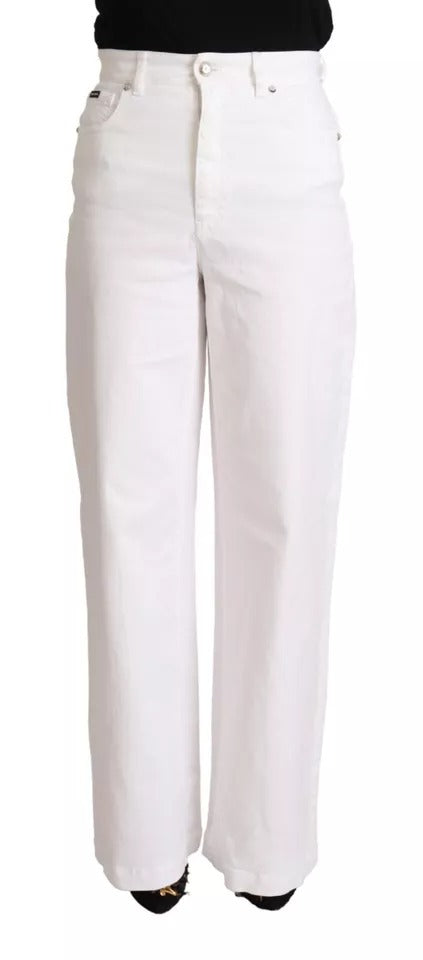 White MONICA Boot Cut Cotton Denim Jeans