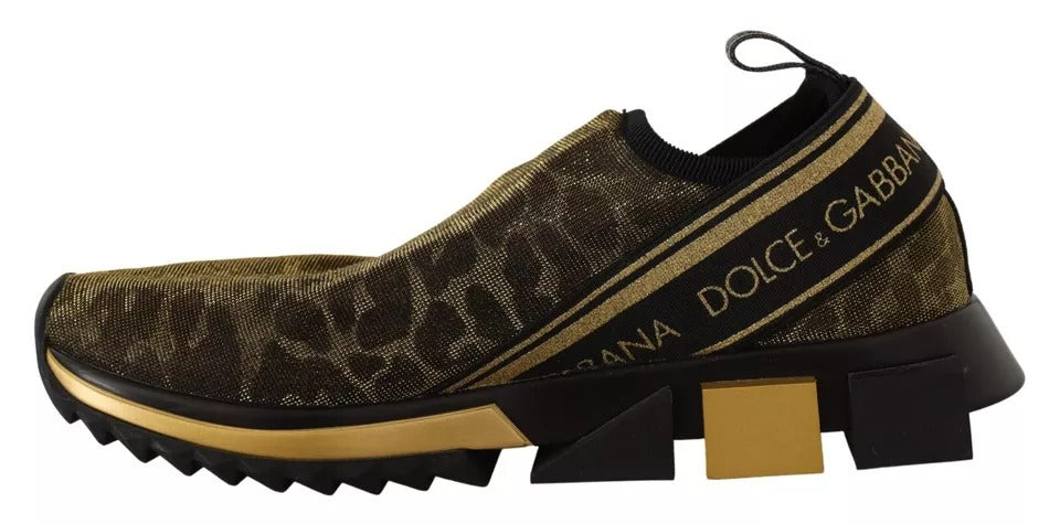 Gold Glitter Leopard Sorrento Sneakers Shoes