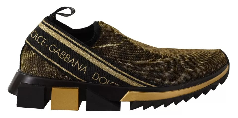 Gold Glitter Leopard Sorrento Sneakers Shoes