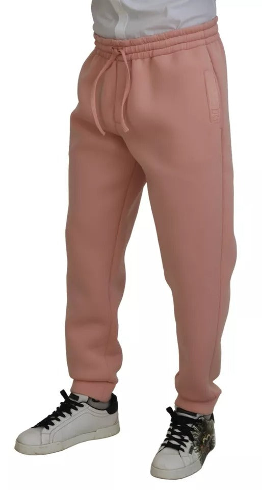 Pink Polyester Sweatpants Jogger Pants