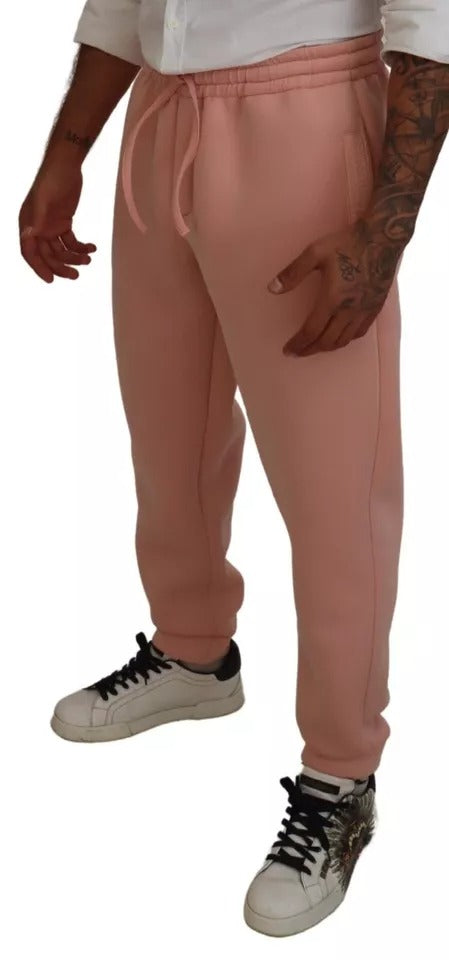 Pink Polyester Sweatpants Jogger Pants