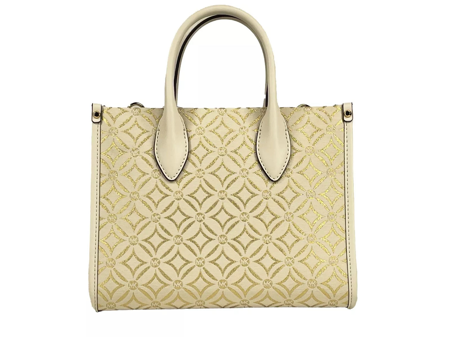 Mirella Small Top Zip Crossbody Tote Bag Creme