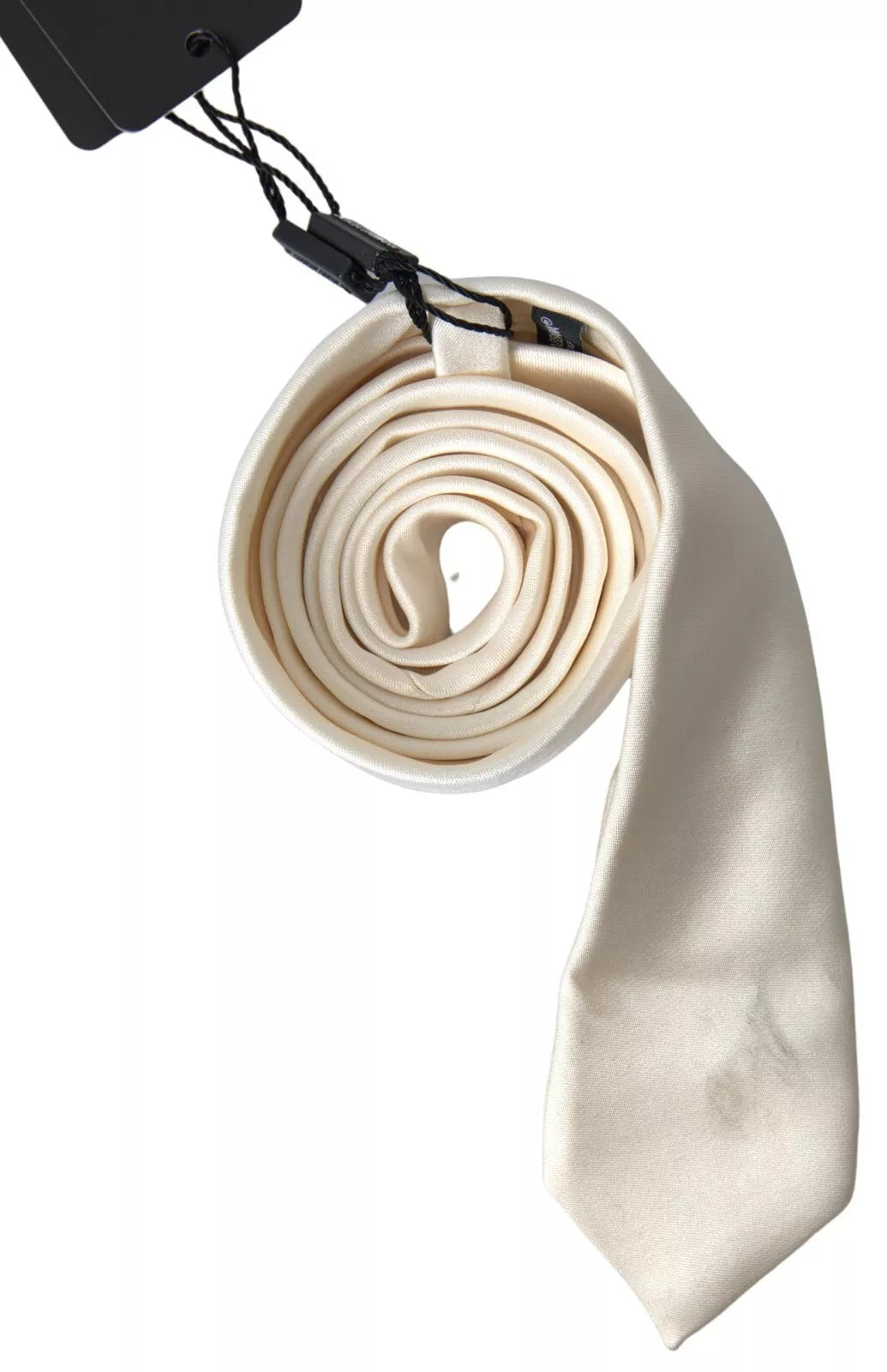 Off White Satin Silk Classic Men Necktie