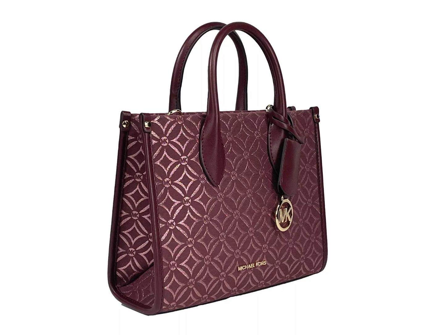 Mirella Small Top Zip Crossbody Tote Bag Oxblood