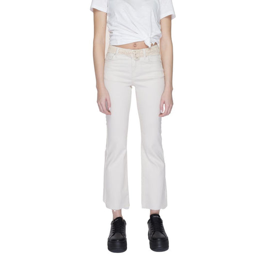 Beige Cotton Jeans & Pant