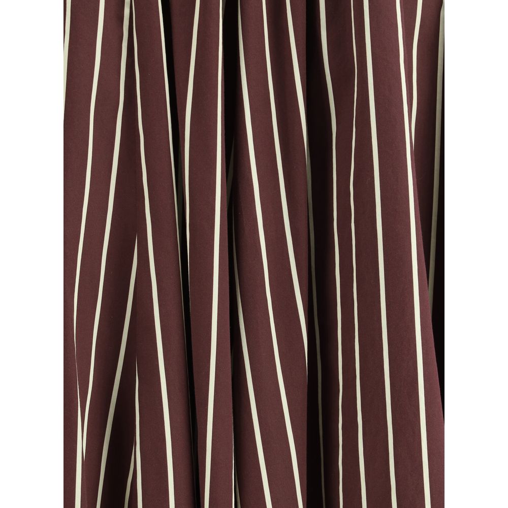 Striped satin Long Skirt