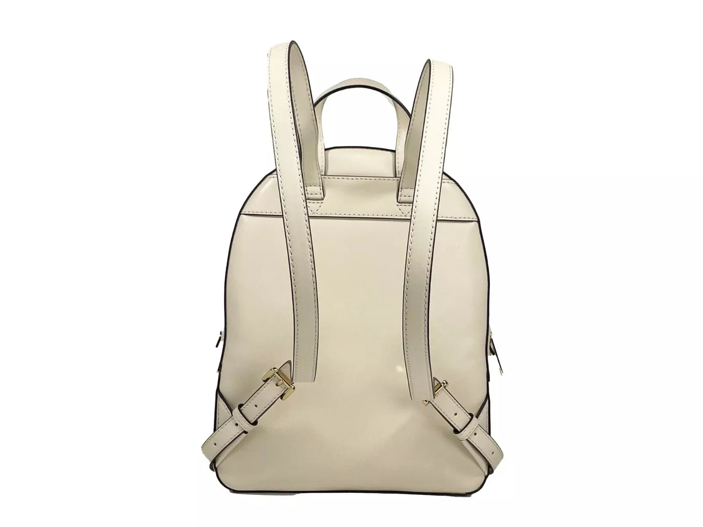 Jaycee Medium Pebble Leather Zip Pocket Backpack Bag Cream