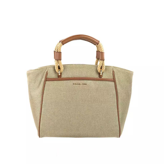 Talia Small Pale Gold Metallic Canvas Grab Tote Crossbody Purse