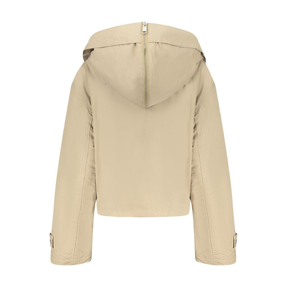 Beige Polyester Women Jacket