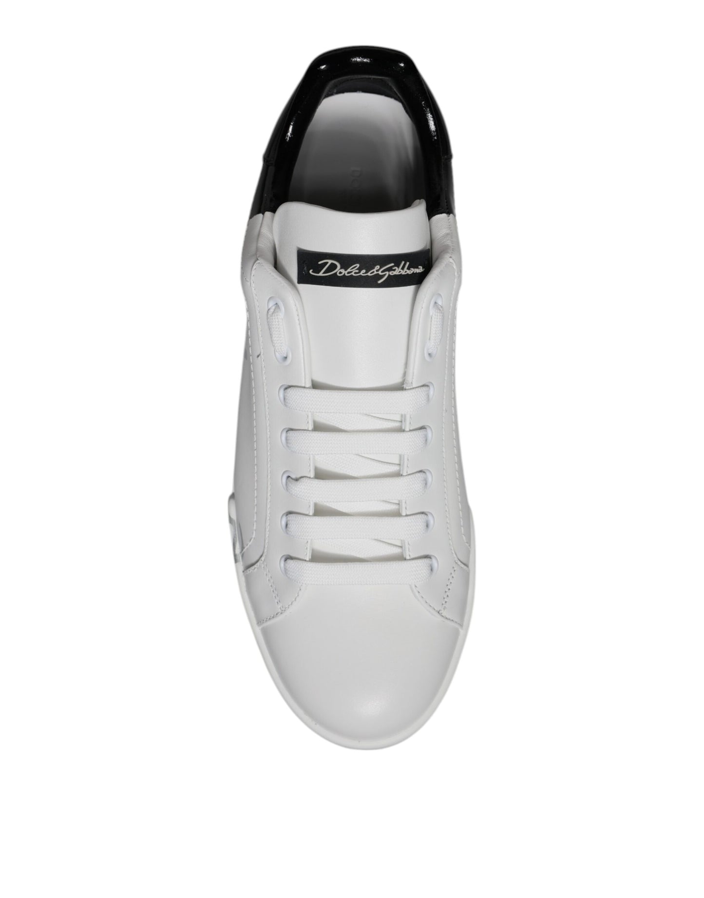 White Black Logo Portofino Sneaker Shoes