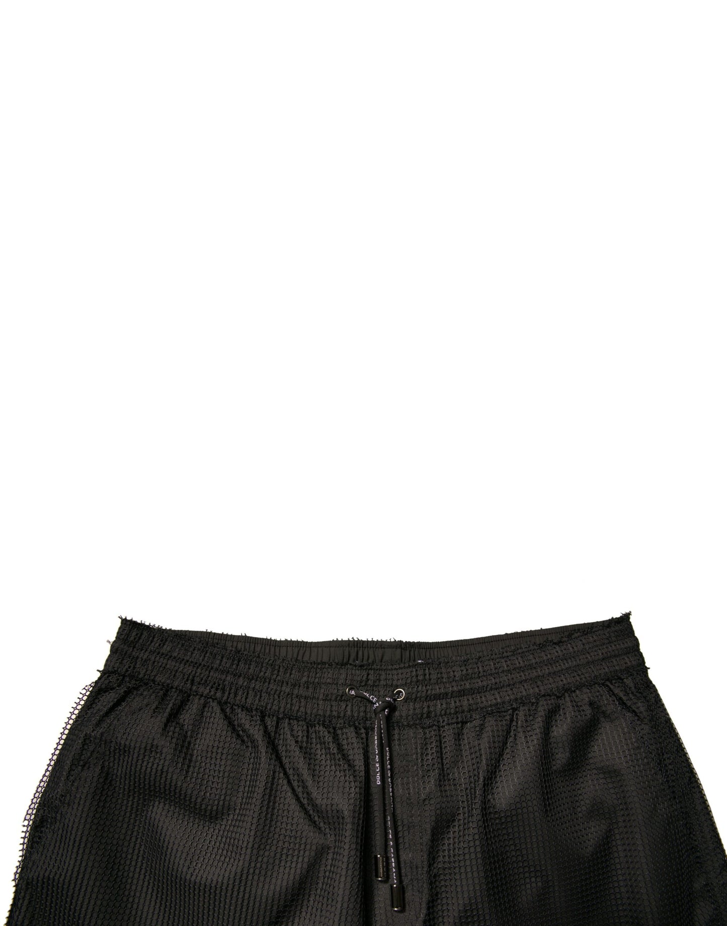 Black Polyester Jersey Mid Waist Shorts