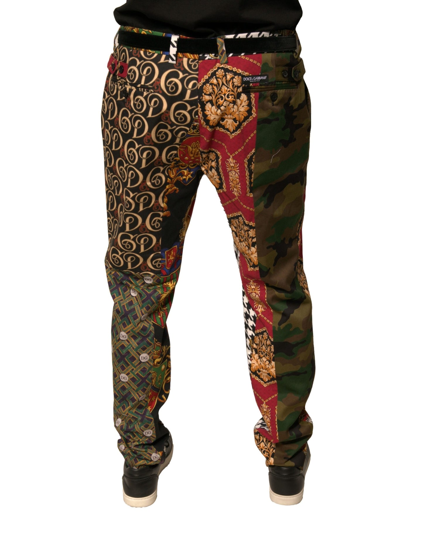 Multicolor Patchwork Men Dress Pants