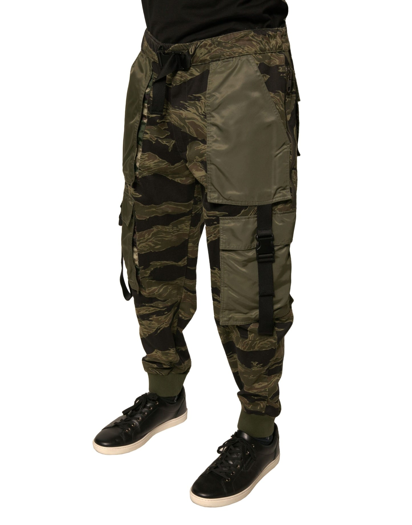 Green Cotton Jogger Cargo Pants