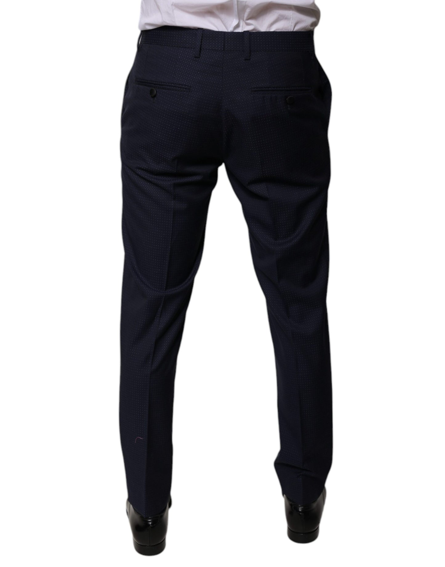 Dark Blue Cotton Men Dress Pants