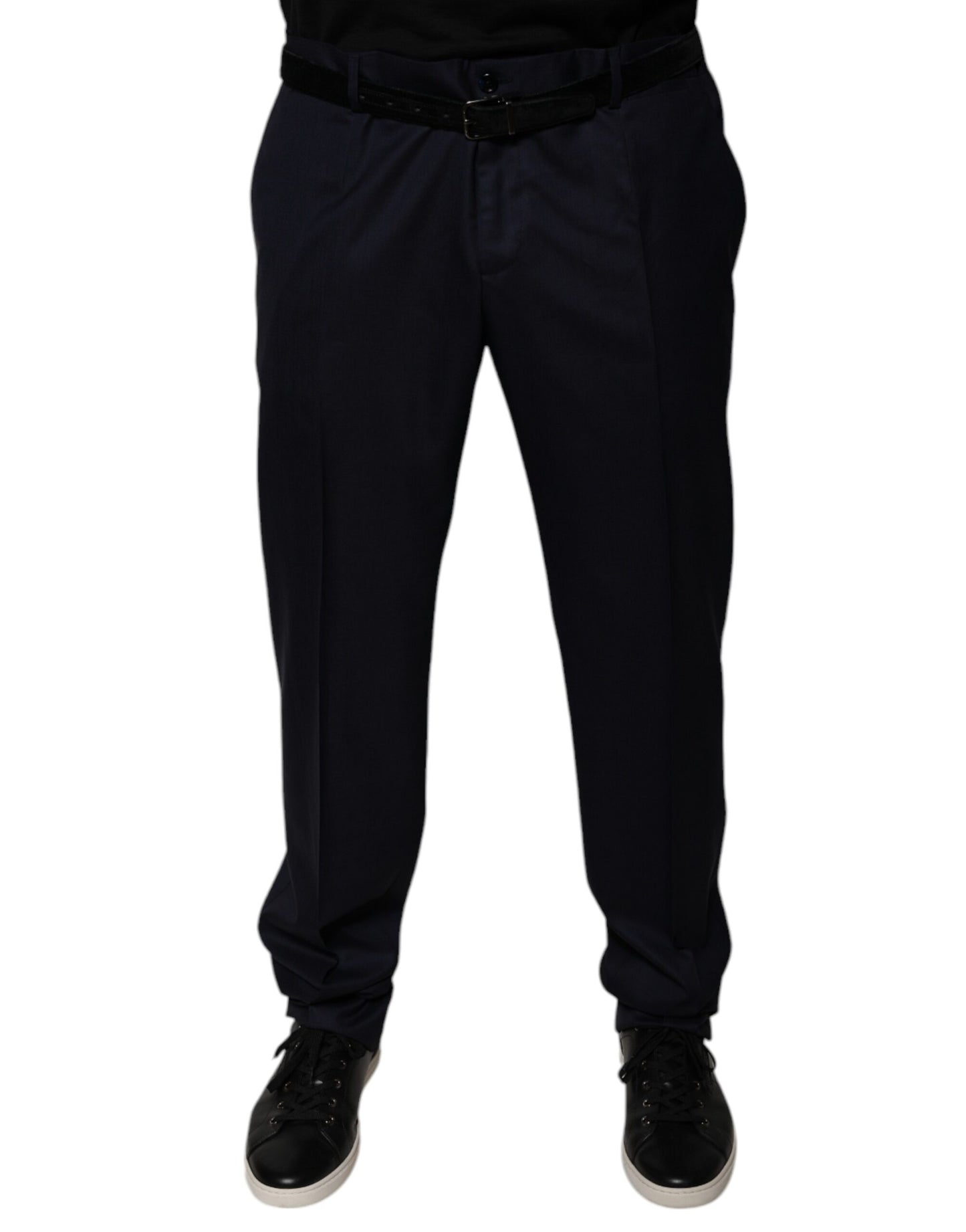 Dark Blue Tapered Formal Dress Pants