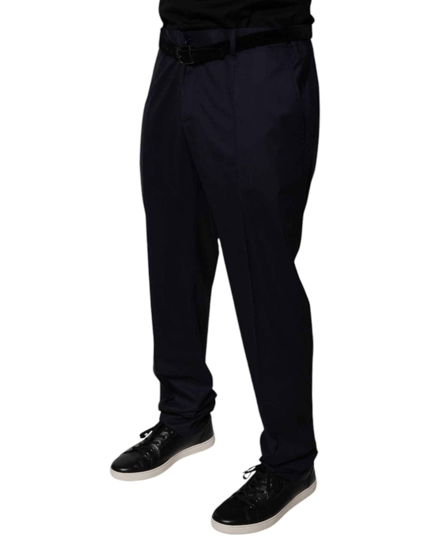 Dark Blue Tapered Formal Dress Pants