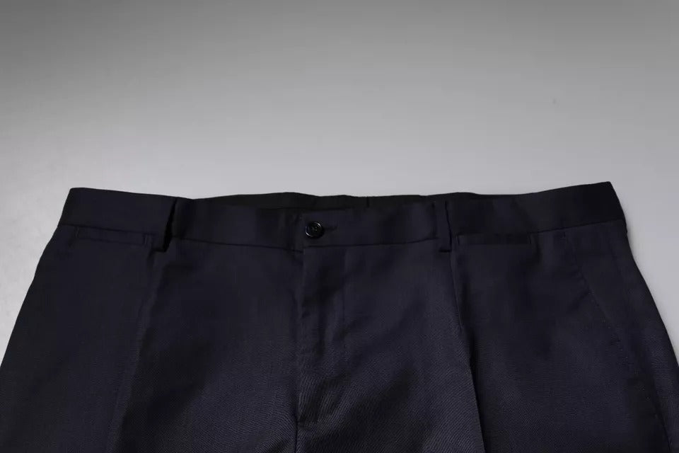 Dark Blue Tapered Formal Dress Pants