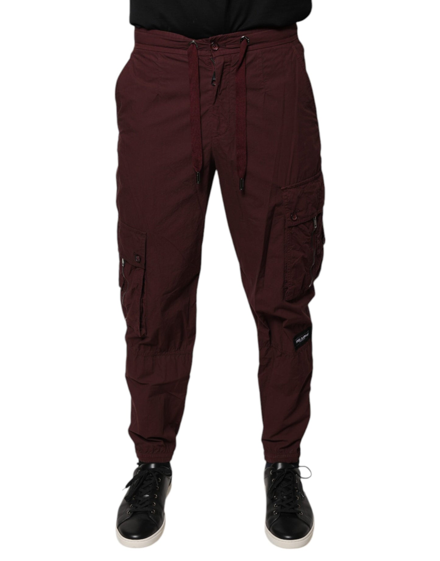 Bordeaux Cotton Cargo Jogger Sweatpants Pants