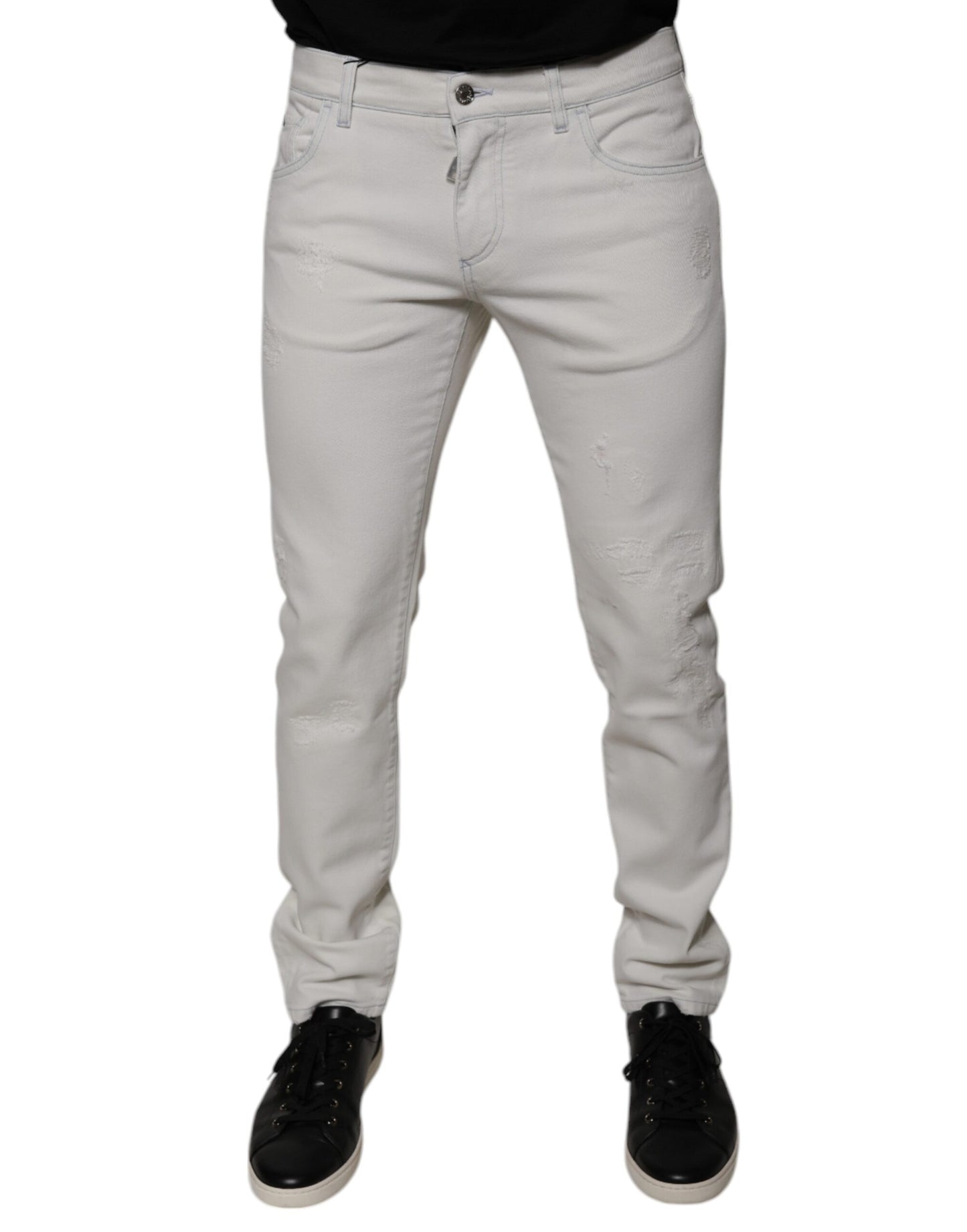 White Cotton Skinny Denim Jeans