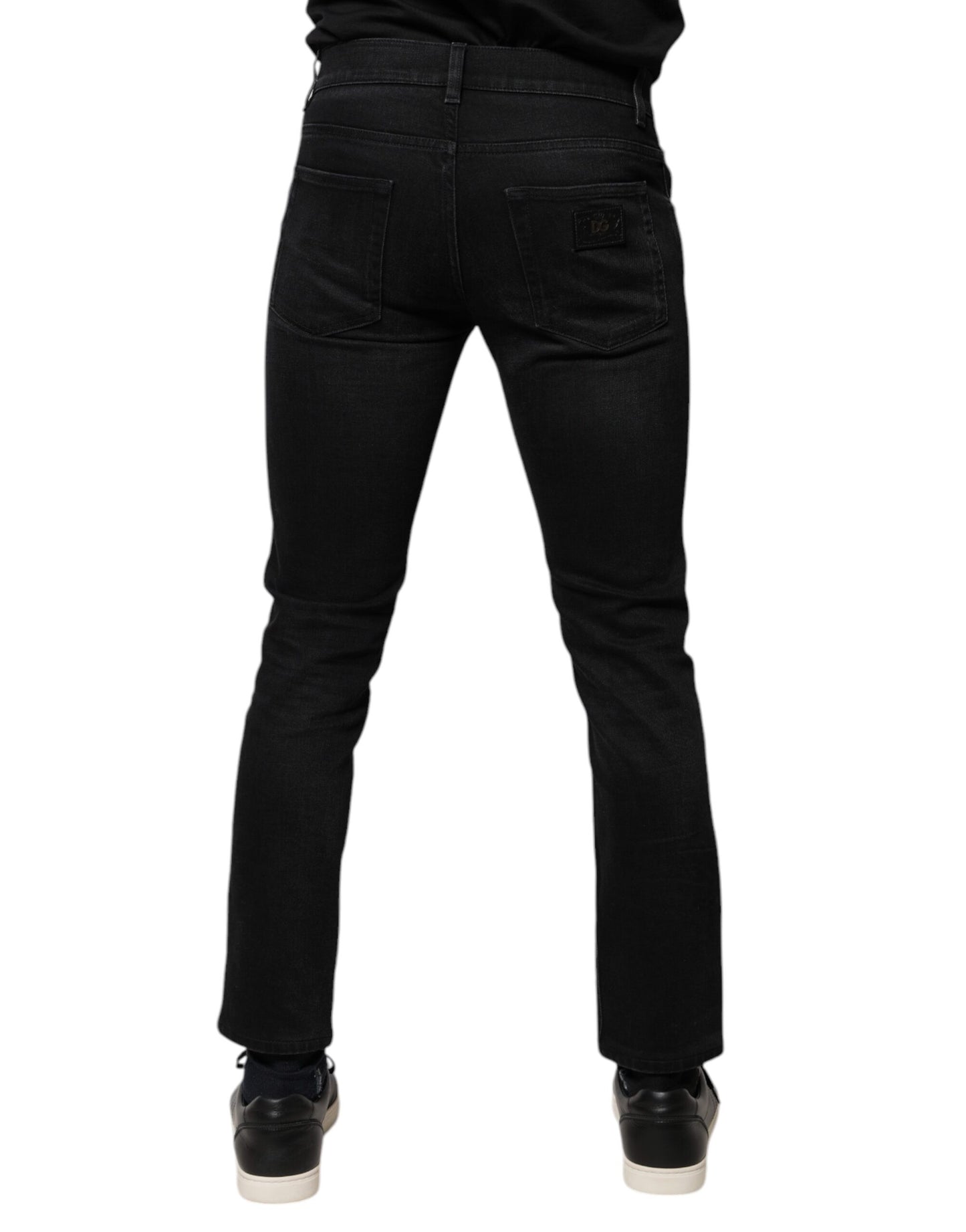 Black Cotton Stretch Skinny Men Denim Jeans