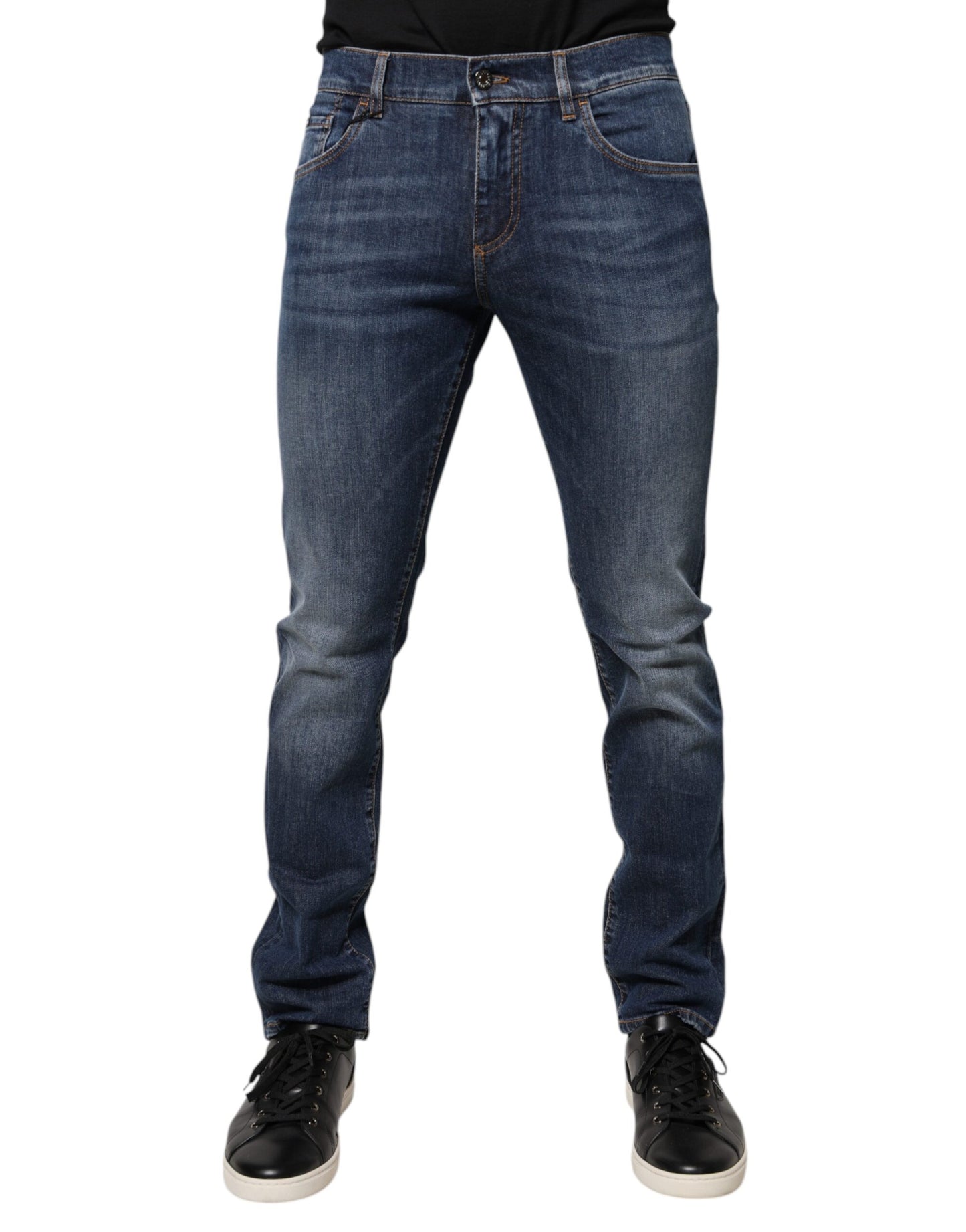 Blue Cotton DG Crown Slim Fit Denim Jeans