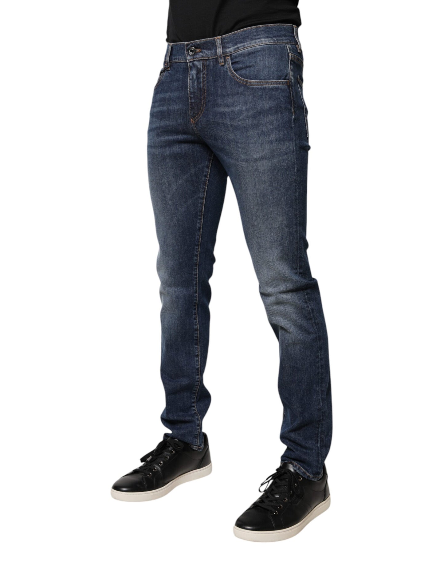 Blue Cotton DG Crown Slim Fit Denim Jeans