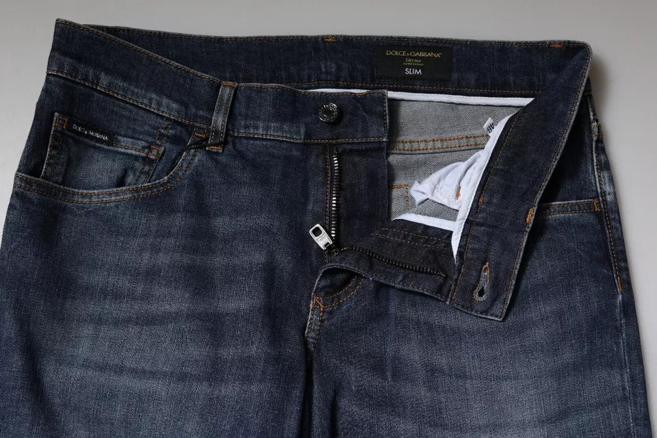 Blue Cotton DG Crown Slim Fit Denim Jeans