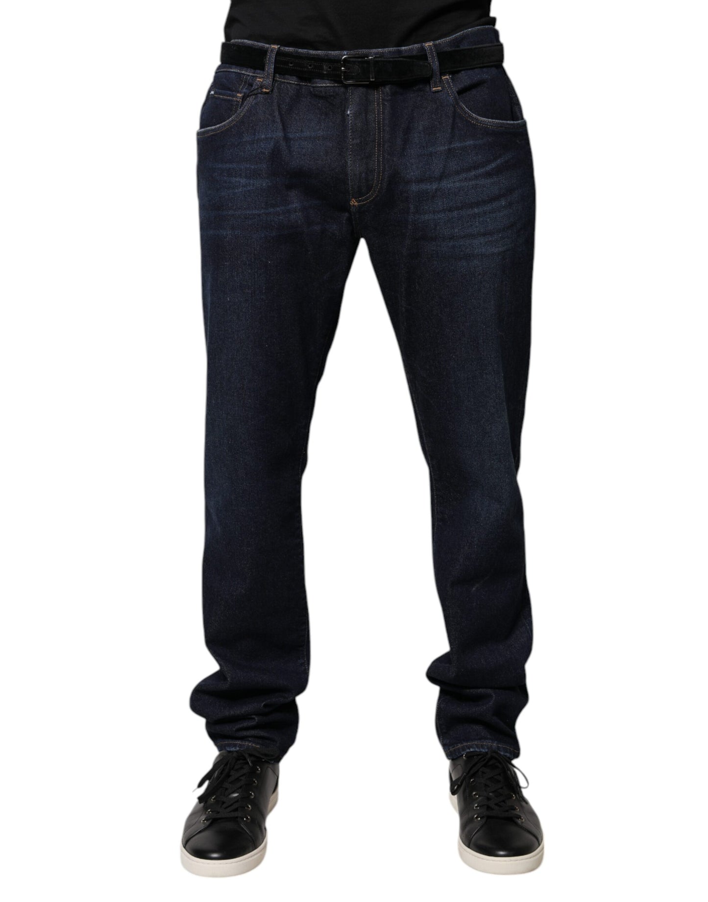 Dark Blue Cotton Skinny Denim Jeans