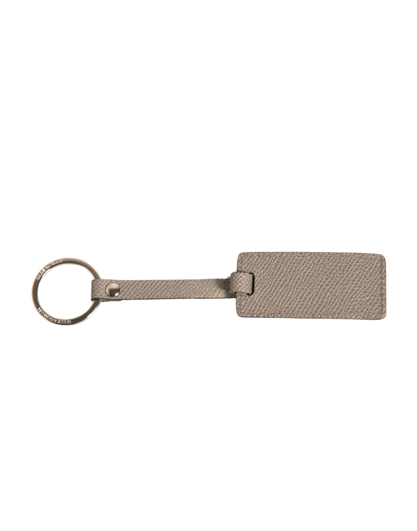 Beige DG Logo Leather Gold Metal Men Keychain Keyring