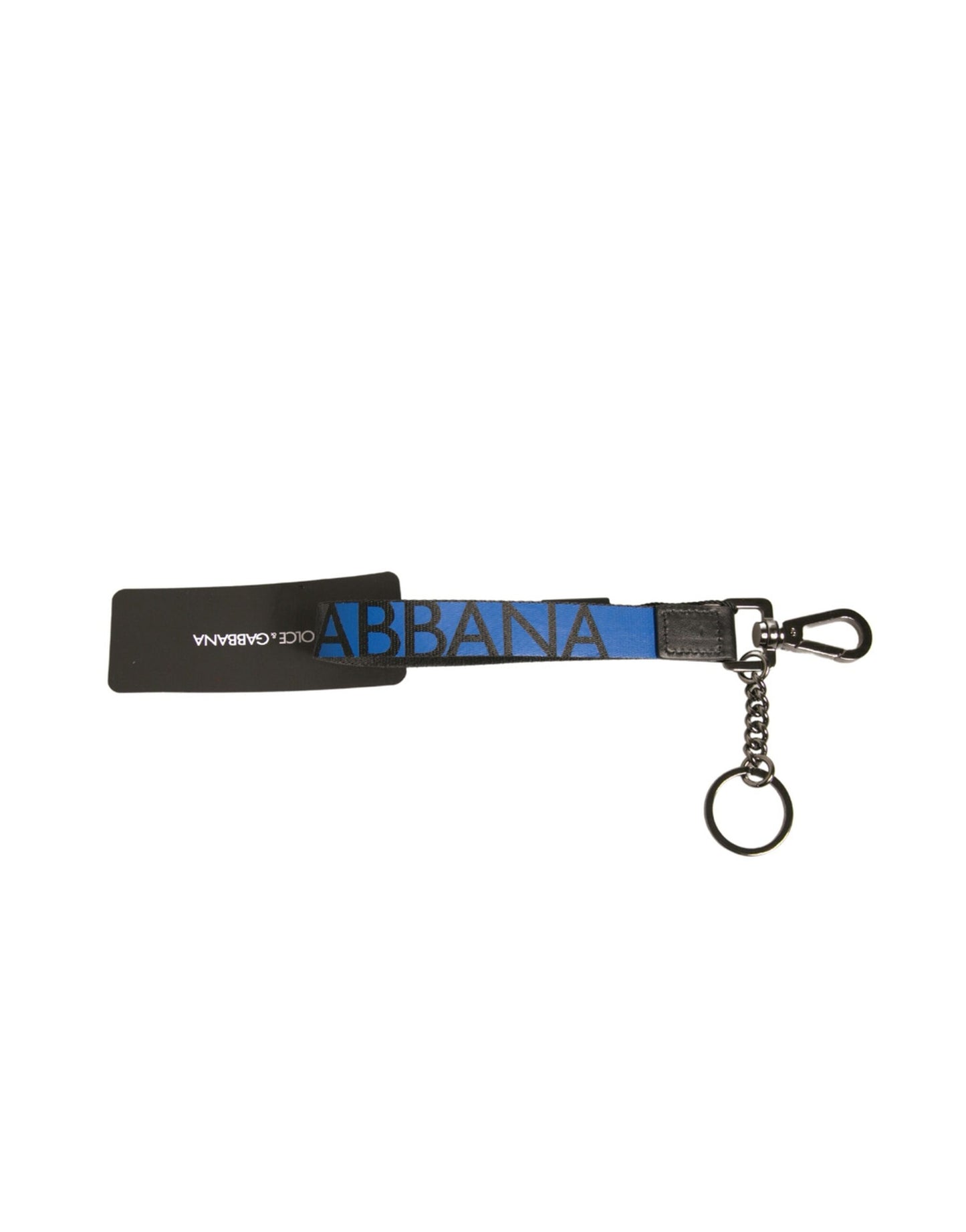 Blue Logo Polyester Silver Brass Holder Keychain Keyring