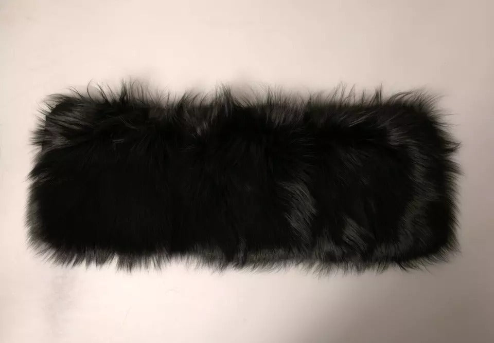 Black Fur Shoulder Collar Wrap Shawl Scarf