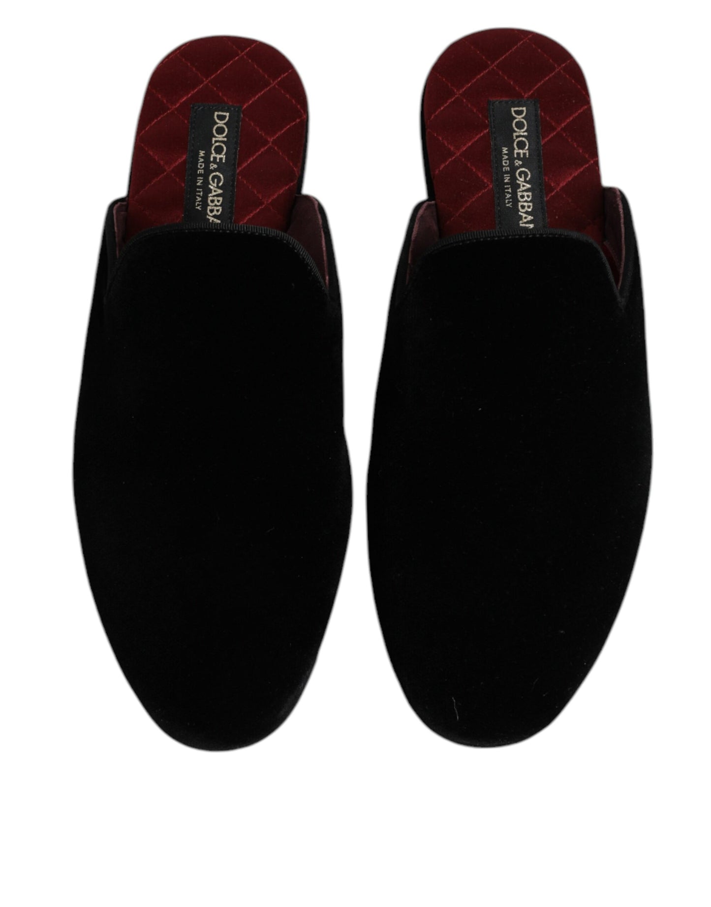 Black Viscose Velvet Slides Flat Slipper Shoes