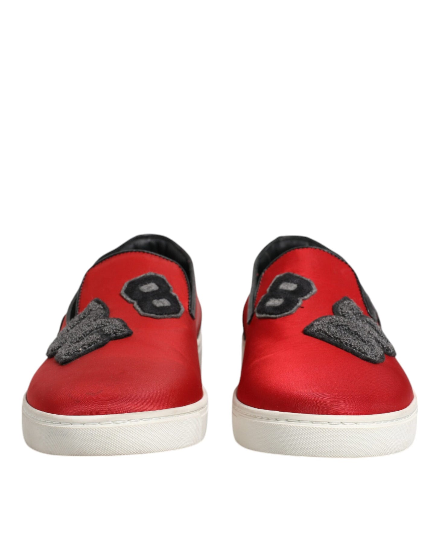 Red Leather Nylon Low Top Men Sneakers Shoes