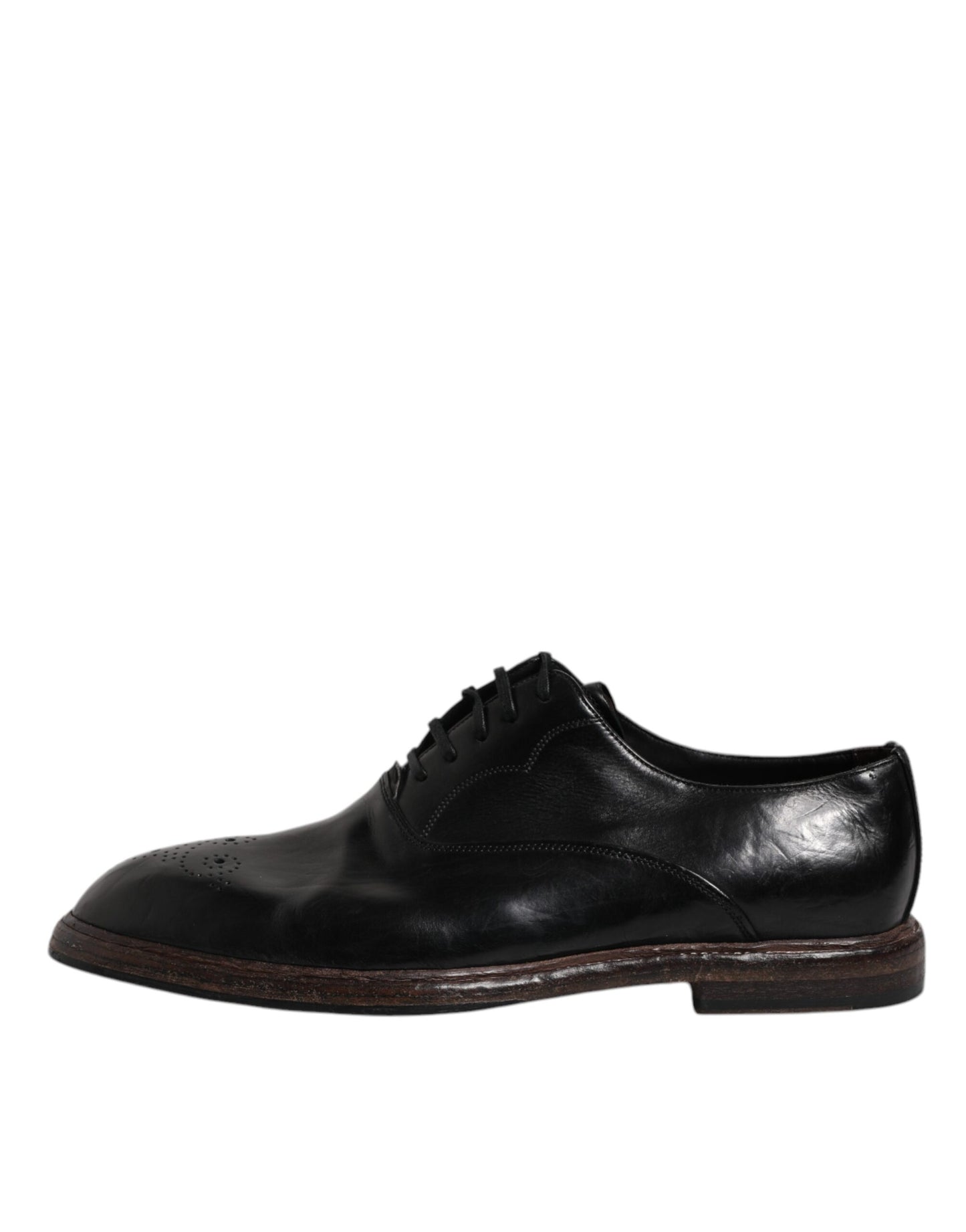 Black Leather Lace Up Men Derby Formal Shoes