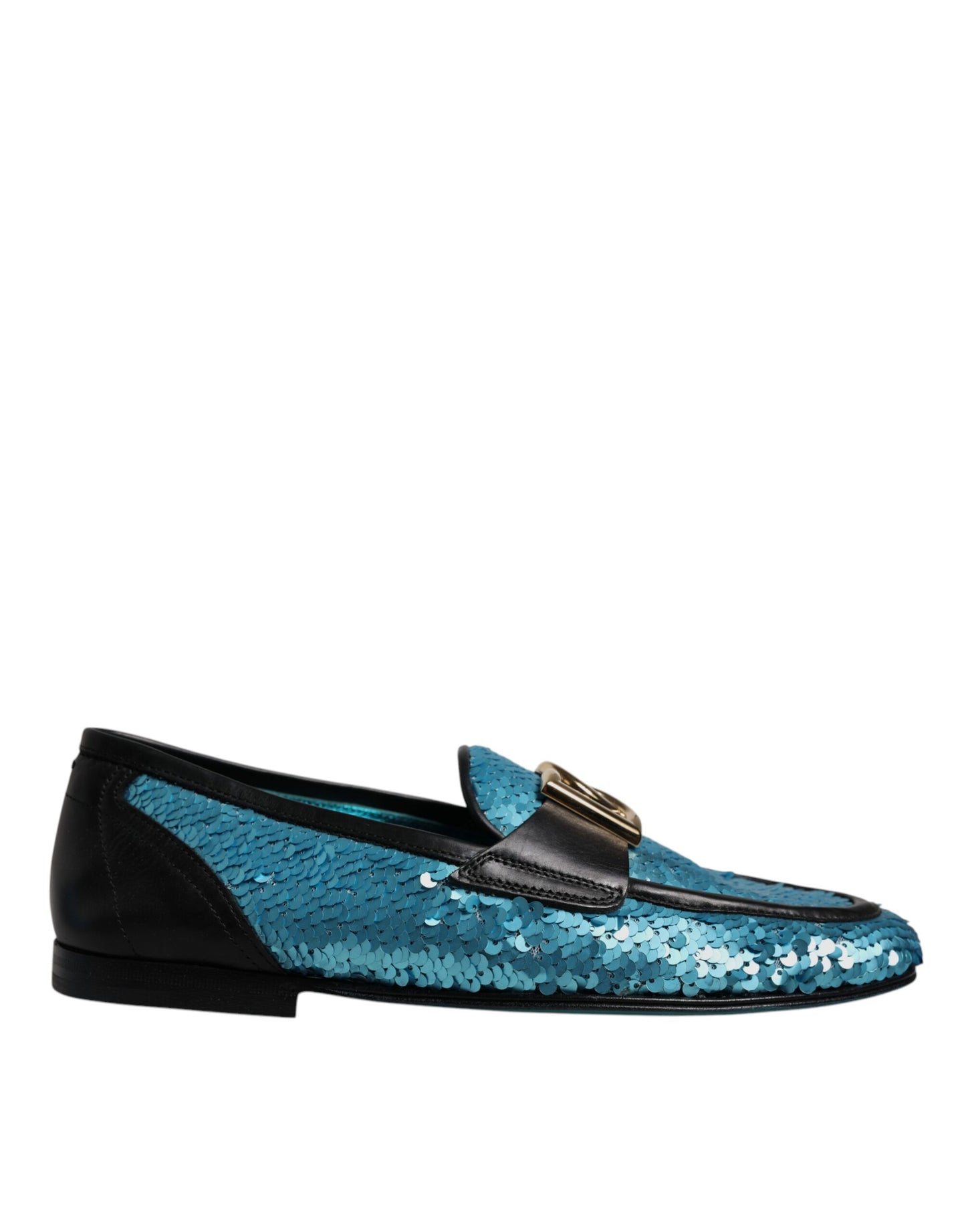 Blue Sequined Loafers Formal Dress Shoes