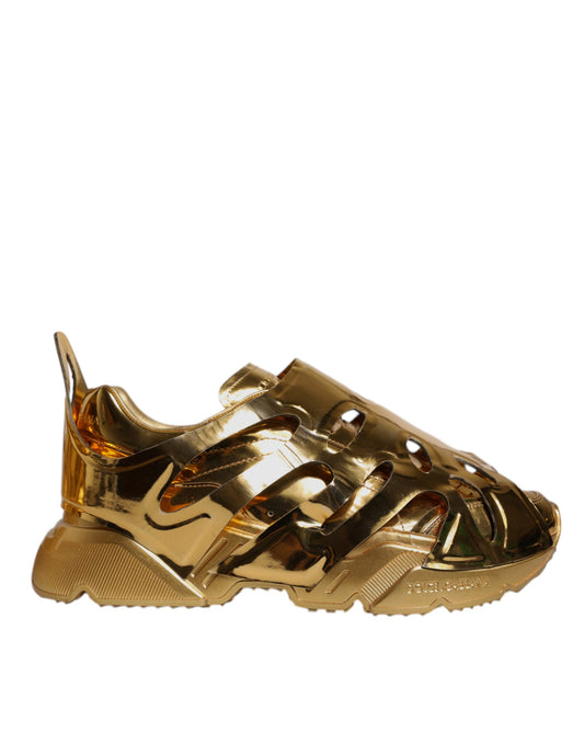 Gold Daymaster Leather Low Top Sneakers Shoes