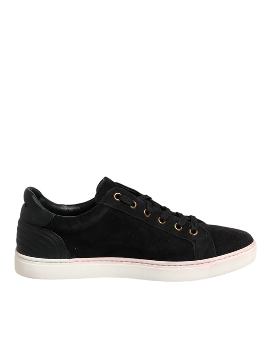 Black Logo Suede Leather Men Sneakers Shoes