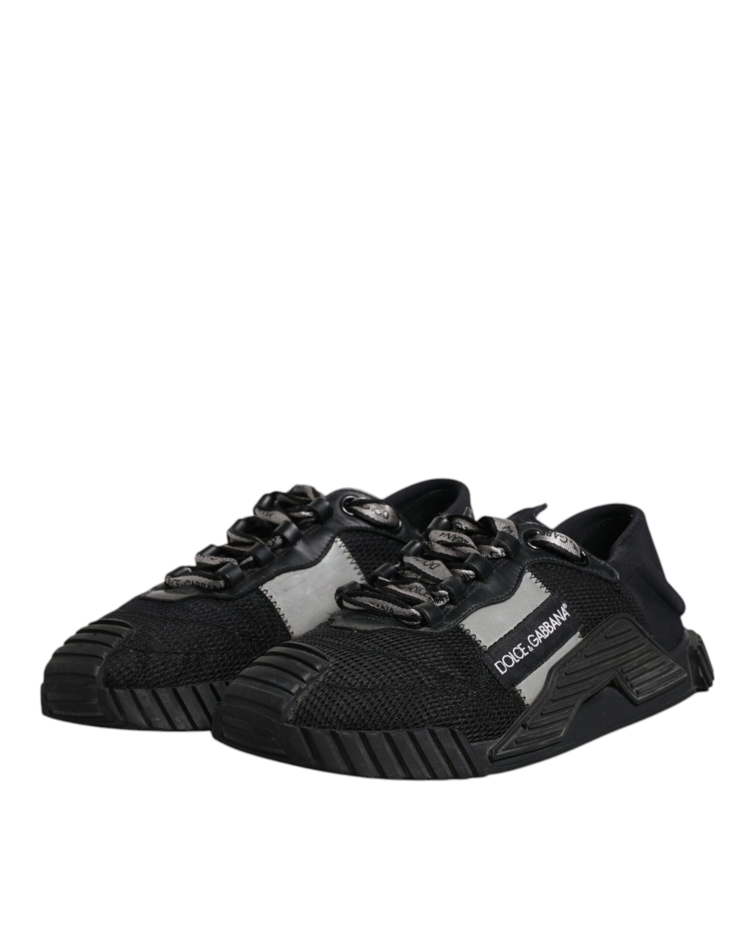 Black Nylon Lace Up Low Top NS1 Sneakers Shoes