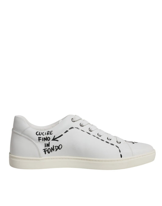 White Leather Milano Low Top Sneakers Shoes