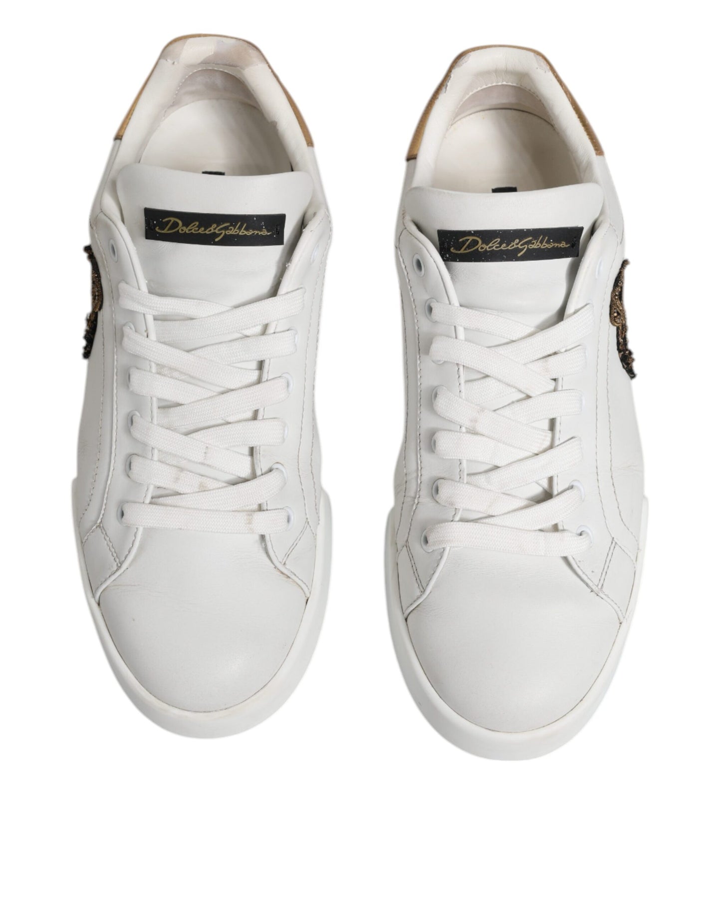 White Crown Patch Portofino Sneakers Shoes