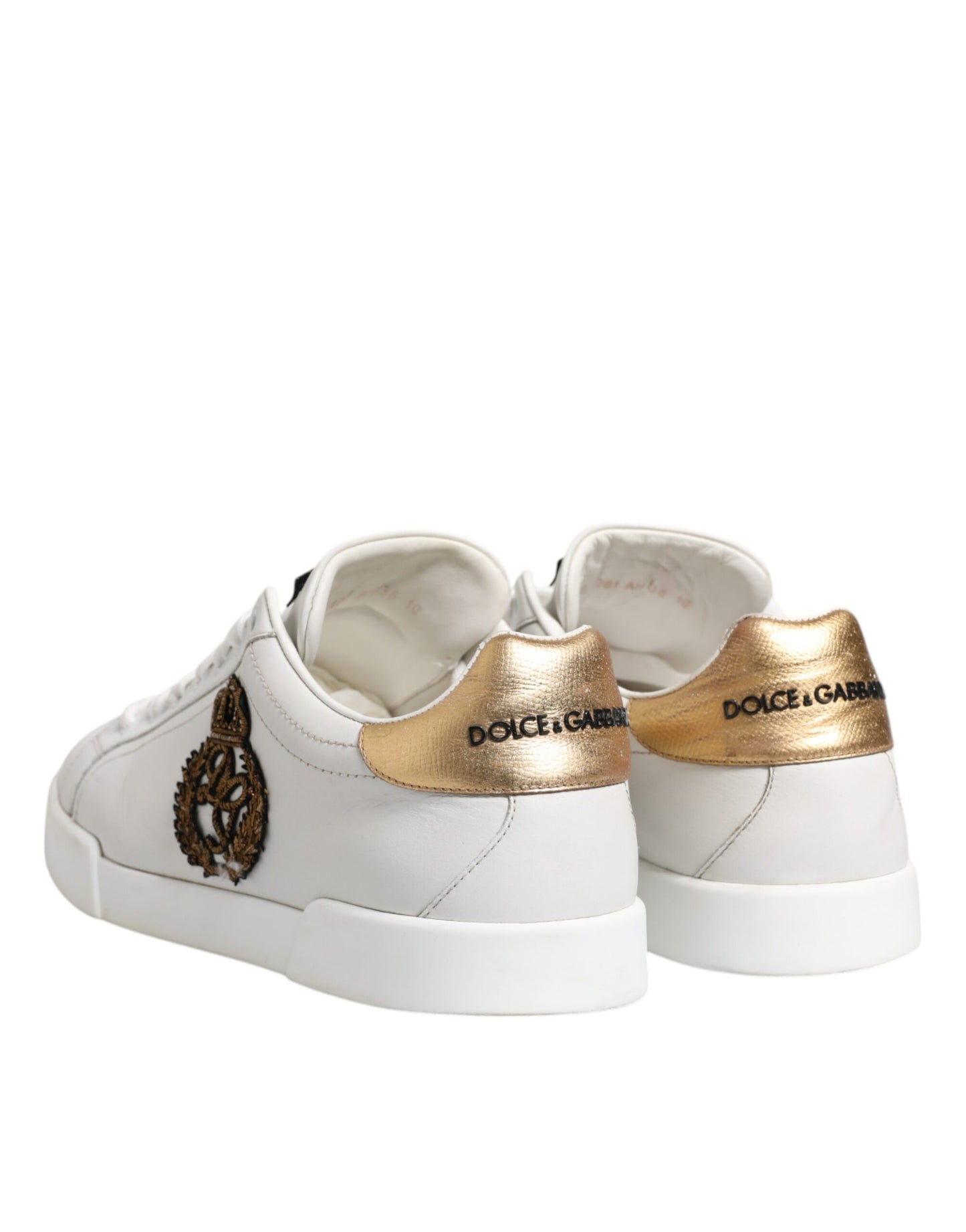 White Crown Patch Portofino Sneakers Shoes