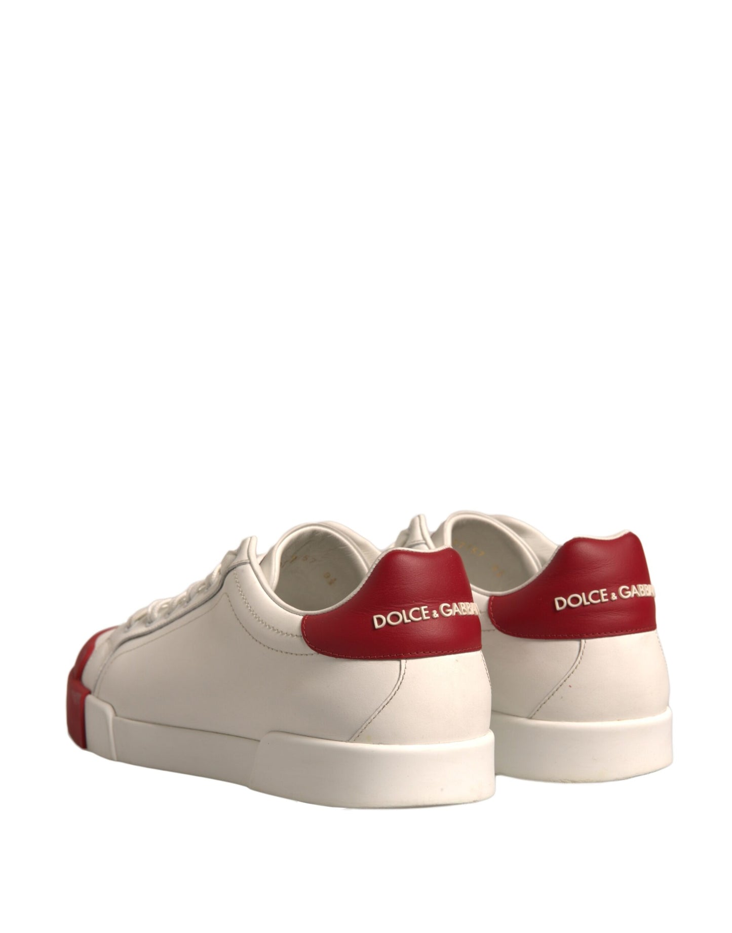 White Leather Logo Portofino Sneakers Shoes