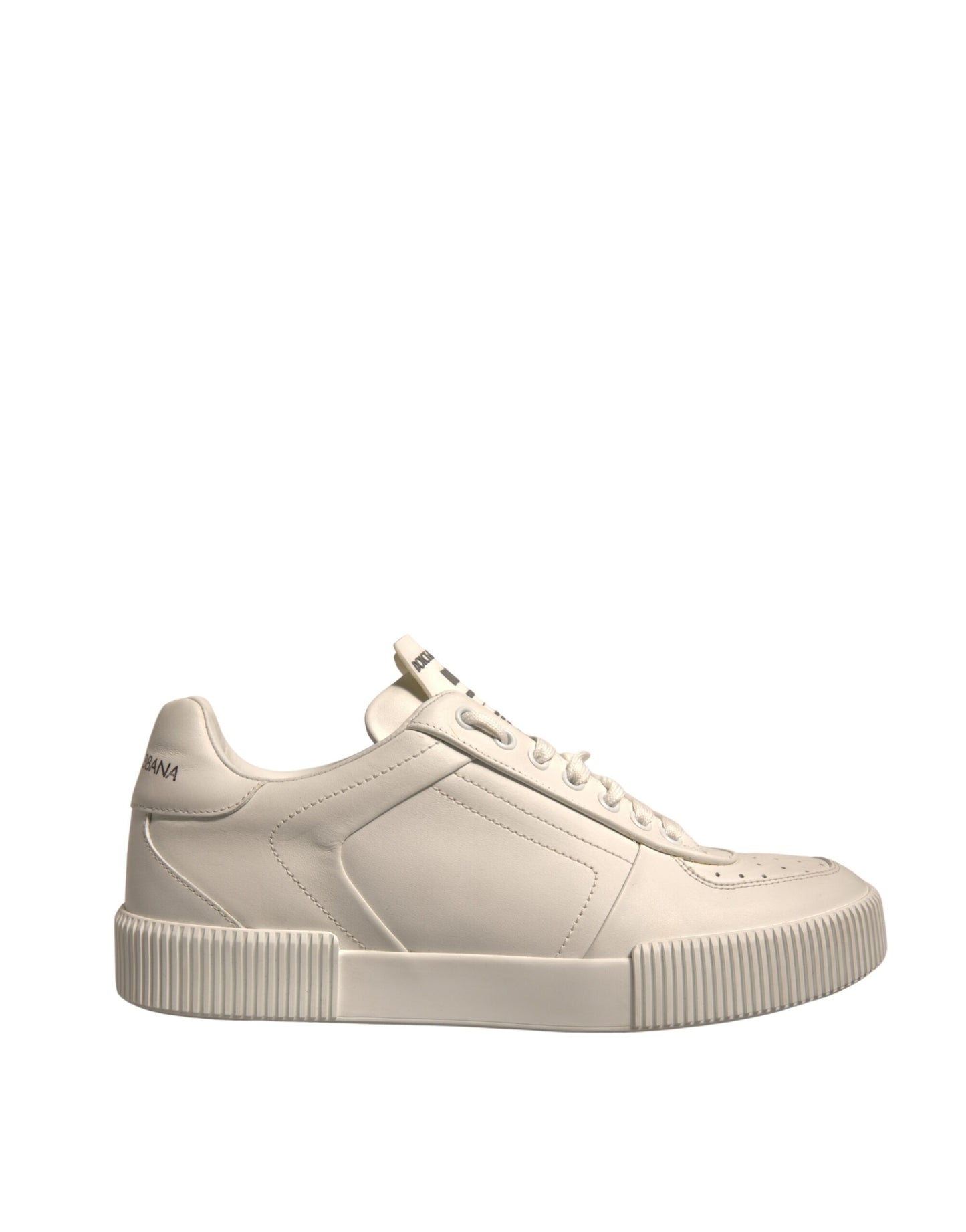 White Leather DG Logo Low Top Sneakers Shoes